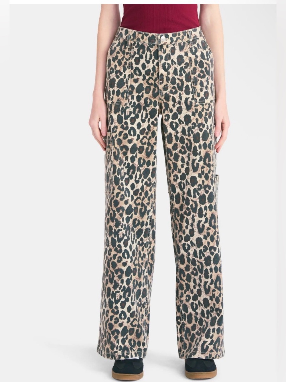 No Boundaries Wide Leg Cargo Pant-Cheetah Print